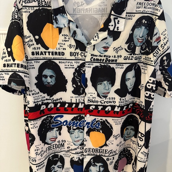 Other - The Rolling Stones Some Girls button up shirt. Size is XXL. Non smoking home.